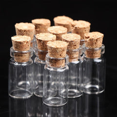 10pcs Small Glass Bottles With Cork Tiny Vials Jars 11x22mm