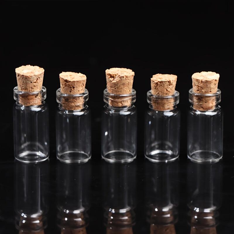 10pcs Small Glass Bottles With Cork Tiny Vials Jars 11x22mm