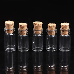 10pcs Small Glass Bottles With Cork Tiny Vials Jars 11x22mm