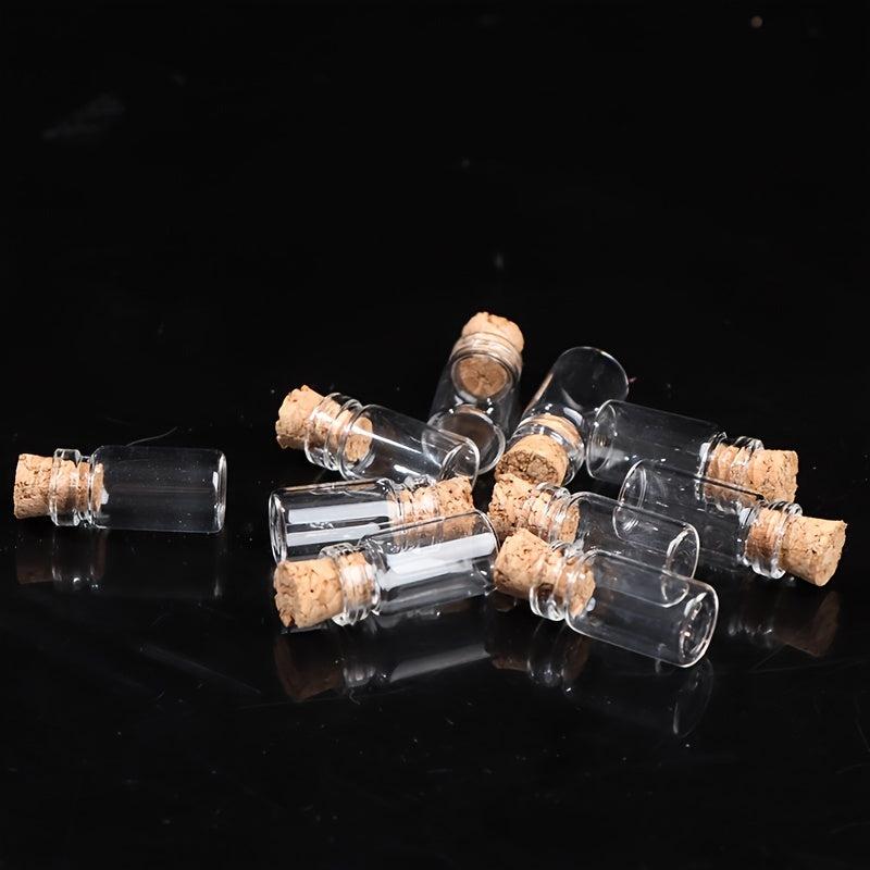 10pcs Small Glass Bottles With Cork Tiny Vials Jars 11x22mm