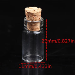 10pcs Small Glass Bottles With Cork Tiny Vials Jars 11x22mm