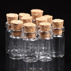 10pcs Small Glass Bottles With Cork Tiny Vials Jars 11x22mm