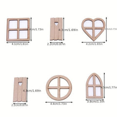 6pcs 1 12 Dollhouse Wooden Window Door Toys Christmas Garden Accessory