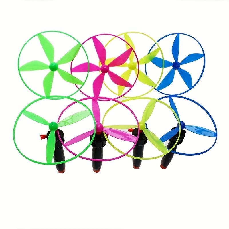 Flying Disc Helicopter Toys With String Launcher & Skyrocopter Flying Toys