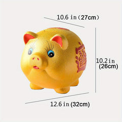 Oversized Golden Piggy Bank for Kids