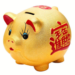 Oversized Golden Piggy Bank for Kids