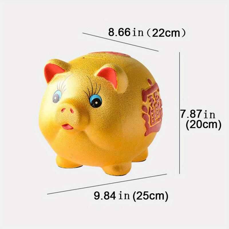 Oversized Golden Piggy Bank for Kids
