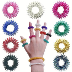 Mini Finger Massage Ring Spring Decompression Ring Random