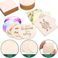 Wood Pieces for DIY Crafts Painting Staining Coasters