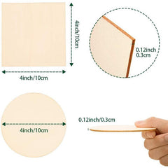 Wood Pieces for DIY Crafts Painting Staining Coasters