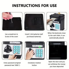 Electronic Piggy Bank Cash Coin Can ATM Bank Gift For Kids Halloween Christmas