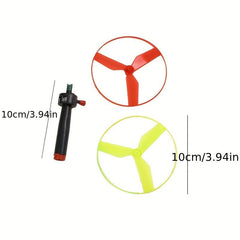 Flying Disc Helicopter Toy w/ Launcher & Random Flying Saucer - Skyrocopter