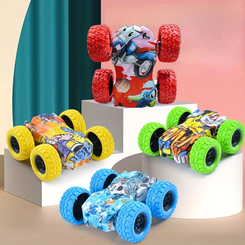 Inertial Car 4WD Toy Safety Crash Proof Double Sided Stunt Car