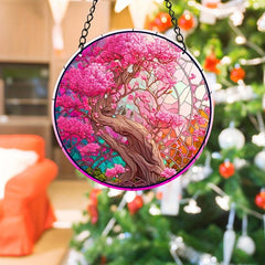 Colorful Tree Stained Acrylic Window Hanging Suncatcher Panel