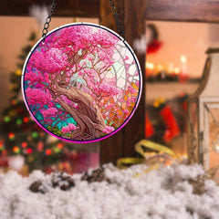 Colorful Tree Stained Acrylic Window Hanging Suncatcher Panel