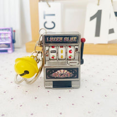 Mini Spin Machine Slot Machine Fruit Machine Palm Game Key Chain Toy Gift
