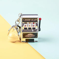 Mini Spin Machine Slot Machine Fruit Machine Palm Game Key Chain Toy Gift