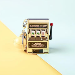 Mini Spin Machine Slot Machine Fruit Machine Palm Game Key Chain Toy Gift