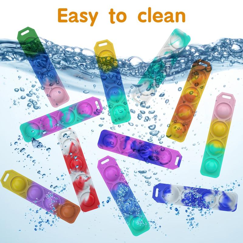 30pcs Mini Pop Keychain Fidget Toys Bulk Silicone Pop Bubble Hand Toys