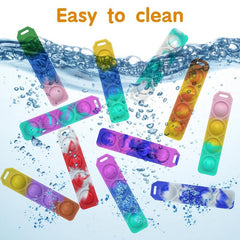 30pcs Mini Pop Keychain Fidget Toys Bulk Silicone Pop Bubble Hand Toys