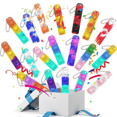 30pcs Mini Pop Keychain Fidget Toys Bulk Silicone Pop Bubble Hand Toys