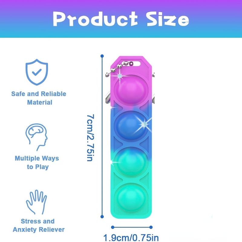 30pcs Mini Pop Keychain Fidget Toys Bulk Silicone Pop Bubble Hand Toys