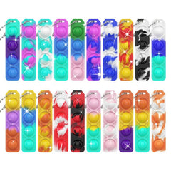 30pcs Mini Pop Keychain Fidget Toys Bulk Silicone Pop Bubble Hand Toys