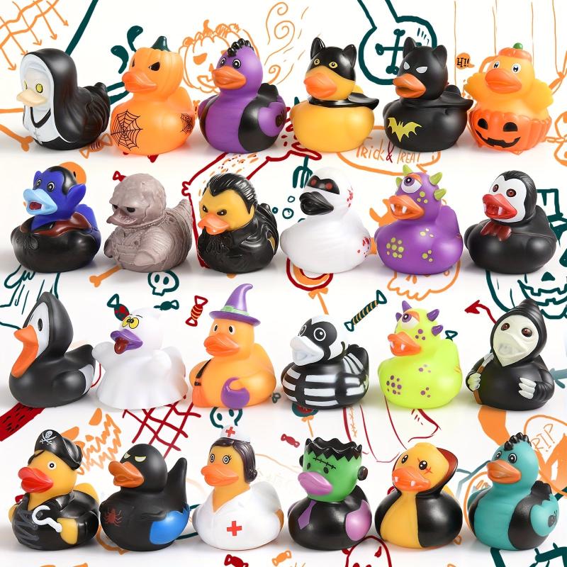 24pcs Halloween Party Favors Rubber Ducks for Kids & Baby Showers