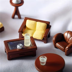 1:12 Mini House Furniture Set - Bed Sofa Table Cabinet Coffee Cup Accessories