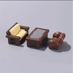 1:12 Mini House Furniture Set - Bed Sofa Table Cabinet Coffee Cup Accessories