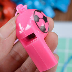 2pcs Mini Plastic Whistles for Kids Soccer Cheerleading Random Colors