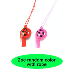 2pcs Mini Plastic Whistles for Kids Soccer Cheerleading Random Colors