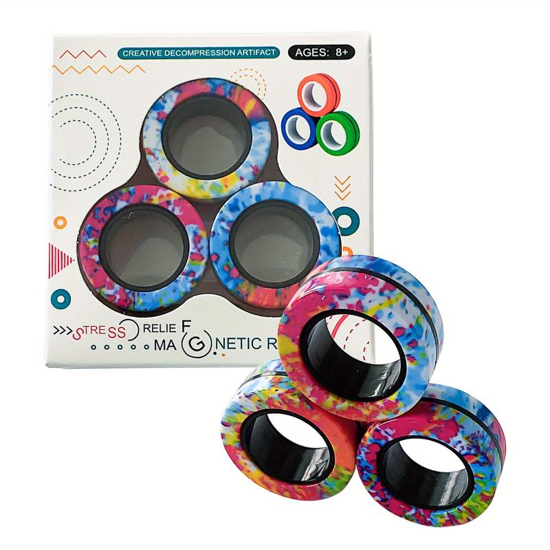 3PCS Magnetic Rings Fidget Toy Set for Stress Relief