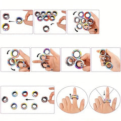 3PCS Magnetic Rings Fidget Toy Set for Stress Relief