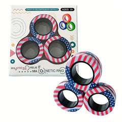 3PCS Magnetic Rings Fidget Toy Set for Stress Relief