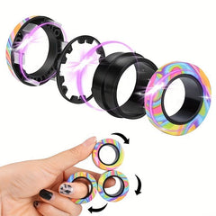 3PCS Magnetic Rings Fidget Toy Set for Stress Relief