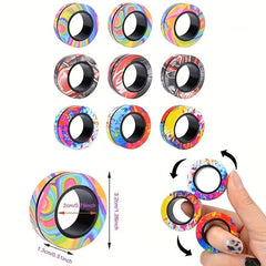 3PCS Magnetic Rings Fidget Toy Set for Stress Relief