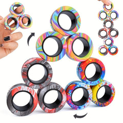 3PCS Magnetic Rings Fidget Toy Set for Stress Relief