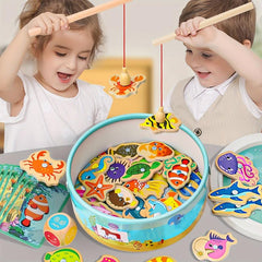 Wooden Magnetic Fishing Game With Numbers Jigsaw Puzzle