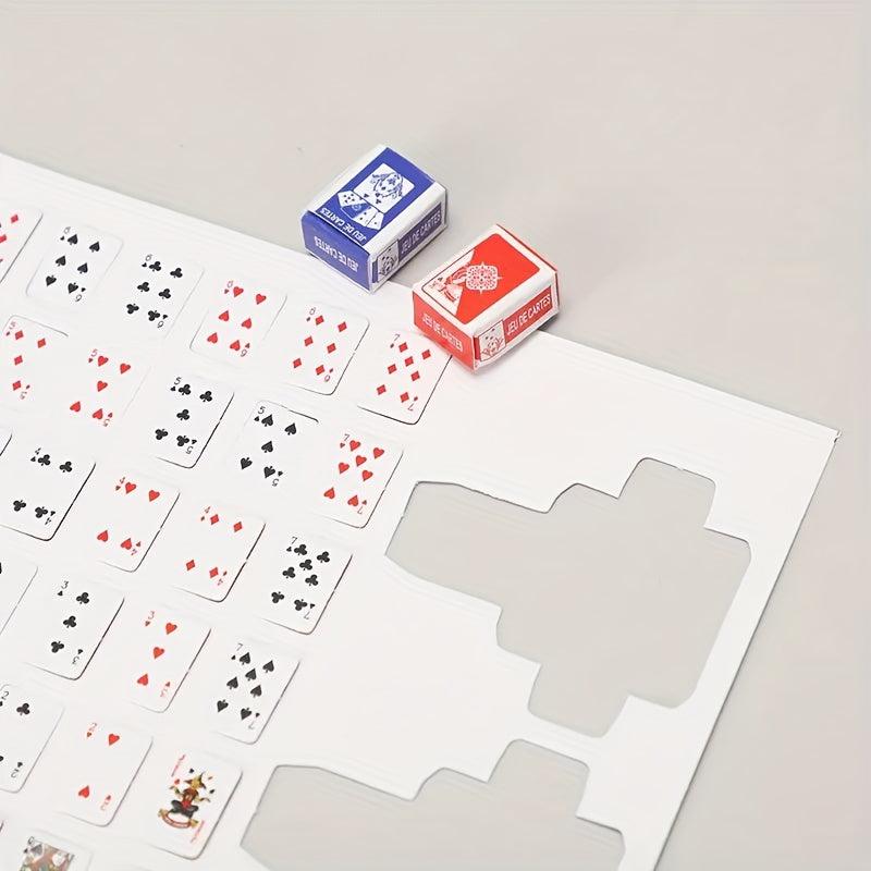 54pcs Mini Poker Cards For Creative Fun 0.59in X 0.39in
