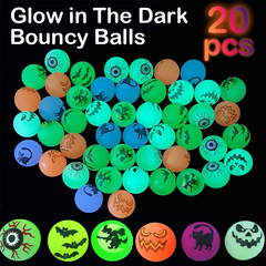 20pcs Halloween Glow Bouncy Balls for Party Favors Supplies