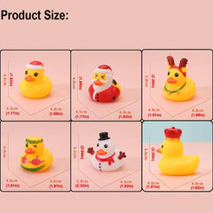 Christmas Party Favors Rubber Ducks 6Pcs Assorted Duckies Bath Toys