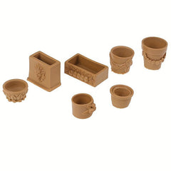 7-Piece Bonsai Flower Pot Set for 1:12 Dollhouse Fairy Garden Decor