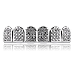 18K Plated Iced Out Diamond Grills Top & Bottom Teeth Braces