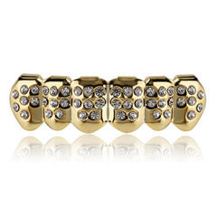 18K Plated Iced Out Diamond Grills Top & Bottom Teeth Braces