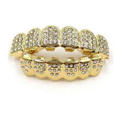 18K Plated Iced Out Diamond Grills Top & Bottom Teeth Braces