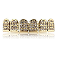 18K Plated Iced Out Diamond Grills Top & Bottom Teeth Braces