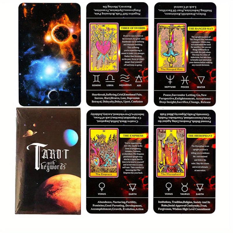 78 Cards Tarot With Keywords For Beginners Portable Size