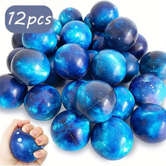 12Pcs Galaxy Stress Balls 6.35 Cm Space Theme Stress Balls Foam Squeeze Ball