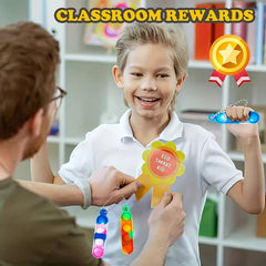 30pcs Mini Pop Keychain Fidget Toys Bulk Party Favors Sensory Toys for Kids